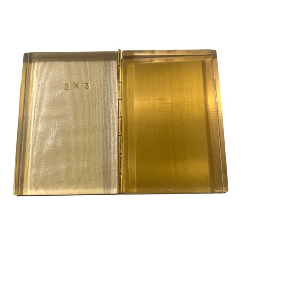 Vintage Brass Hinged 2x3 Photo Frame Compact Design Brass Display micro mini Y2k - Picture 6 of 8